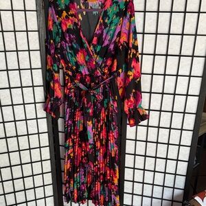 Multicolor Floral Wrap Dress